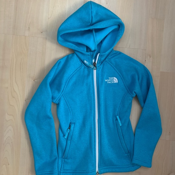 The North Face Kids Turquoise Hooded Jacket 6 LN - Picture 2 of 4